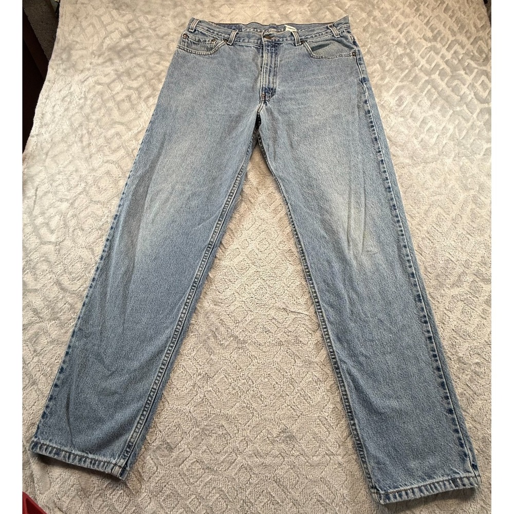 Vintage Levi's 540 Signature Jeans Mens 36x32 Blue Relaxed Fit Brown Tab 90s Y2K